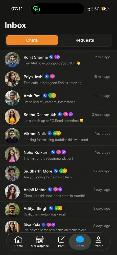 Punekar inbox chat list